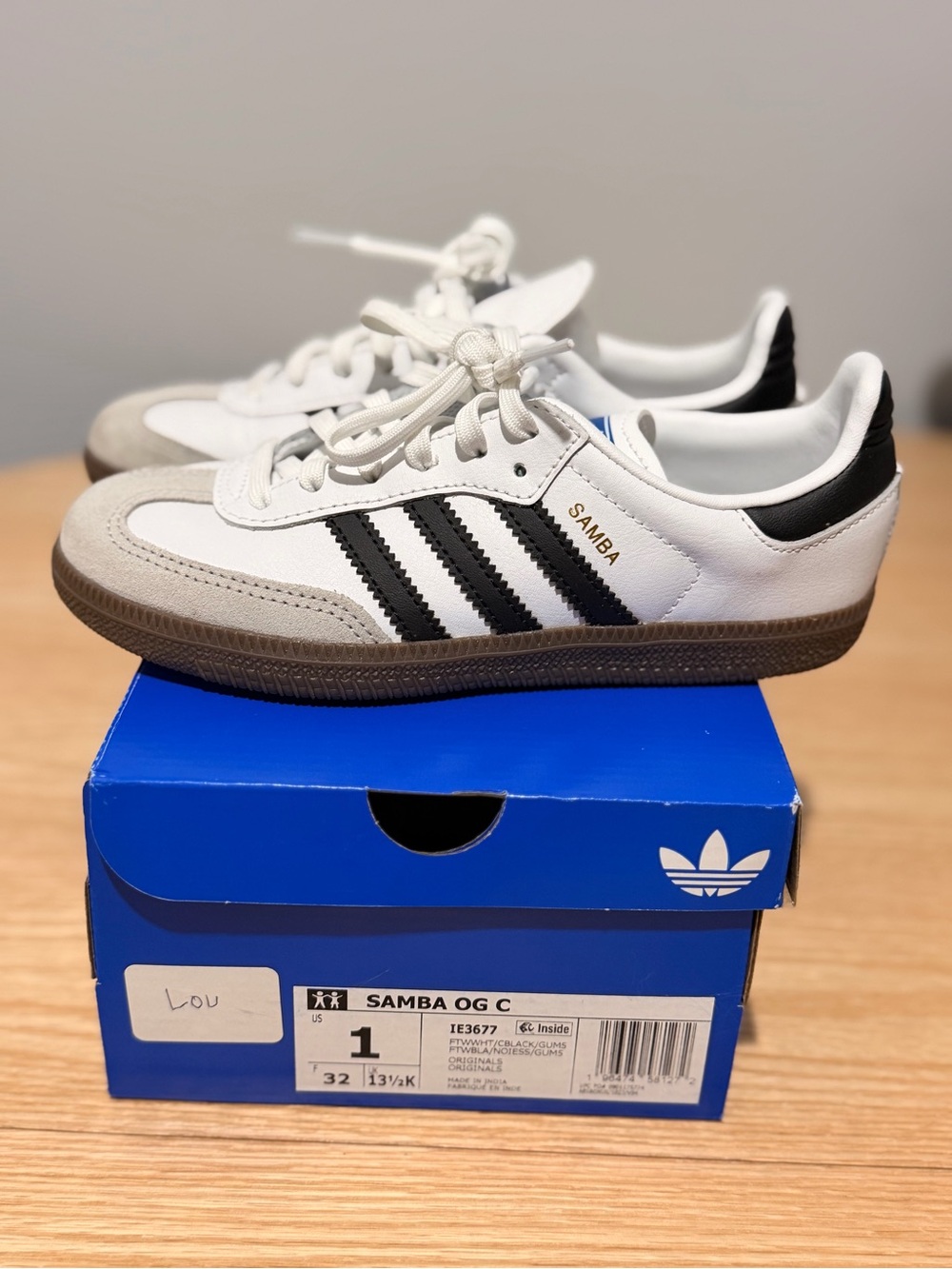 adidas Samba OG White with Black Stripes and Gum Sole